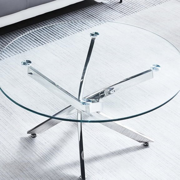 0.39" Thick Tempered Glass - Durable & Stylish Design - Dining Space & Family Gatherings - Comfortable Seating for Four