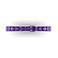 thumbnail image 1 of 0.39 ctw Wedding Band for Women - 14K White Gold Natural Amethyst Stackable Eternity Ring, 1 of 6