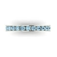thumbnail image 1 of 0.39 ctw Wedding Band for Women - 14K White Gold Natural Aquamarine Stackable Eternity Ring, 1 of 6