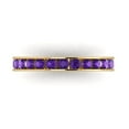 thumbnail image 1 of 0.39 ctw Wedding Band for Women - 14K Yellow Gold Natural Amethyst Stackable Eternity Ring, 1 of 6