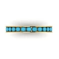 thumbnail image 1 of 0.39 ctw Wedding Band for Women - 18K Yellow Gold Simulated Turquoise Stackable Eternity Ring, 1 of 6