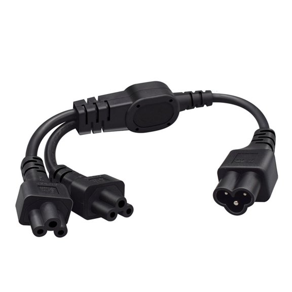0.3Meter C6S To Double C5S Power Extension Cord For Multiple Devices With Stable Coppers Conductors