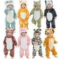 thumbnail image 1 of 0-3T Newborn Toddler Baby Winter Warm Fleece Hooded Rompers Animals Costume Infant Halloween Cosplay Clothes, 1 of 12