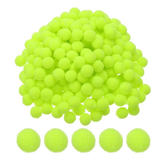 0.3inch Pom Poms for Crafts, 2000pcs Small Pompoms for Crafts Mini Puff Balls Bulk High Elasticity Fuzzy Balls for Hats Christmas Art, Fluorescent Yellow