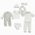 thumbnail image 1 of 0-3m Baby Girl Boy Gifts Newborn Gift Set Baby Girls Boys Clothes Outfits Newborn Cotton Hat Bibs Pants Sock Set Take Me Home Set Layette Set Caqnni, 1 of 8