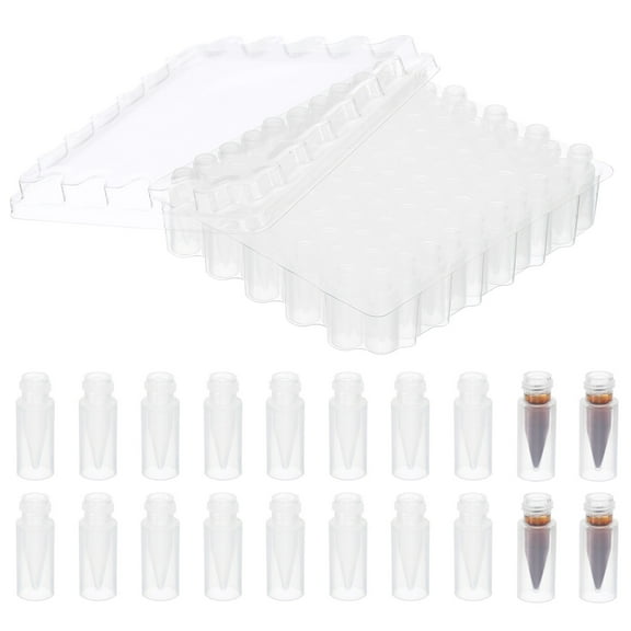 0.3ml Autosampler Vial, 100 Pack Polypropylene Screw Top Vials 9-425 Lab Vials with Fused Inserts, Clear