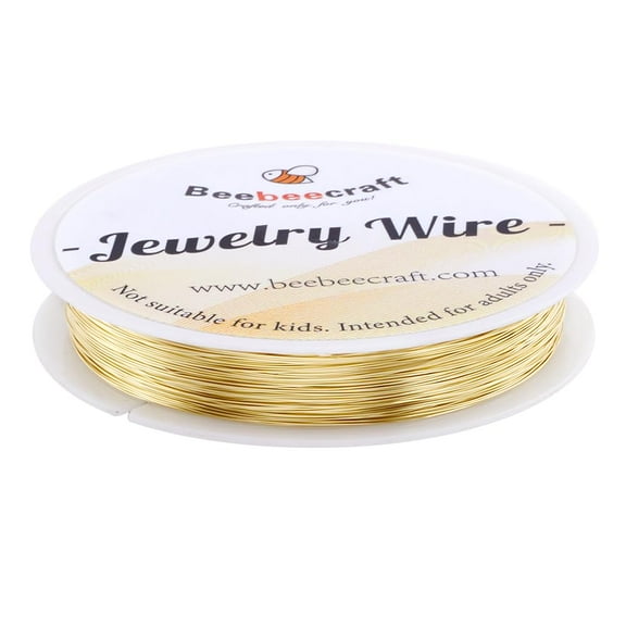 0.3mm 262.47 Feet Copper Wire 14K Gold Plated Copper Round Jewelry Wire with Spool for Jewelry Making