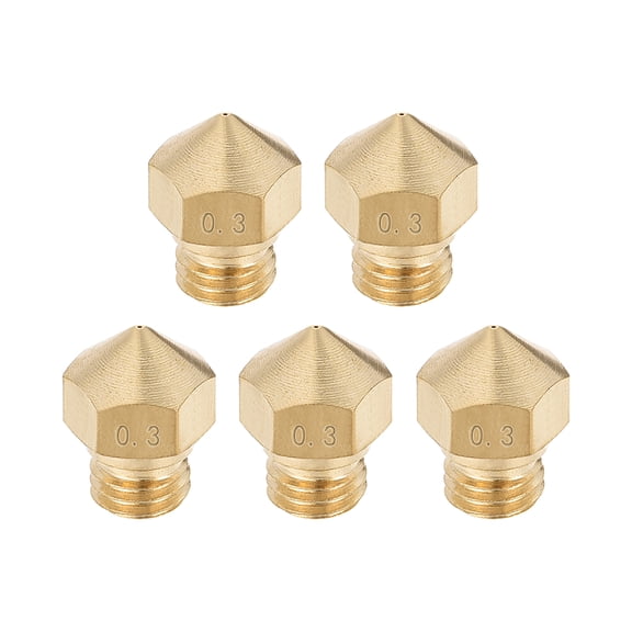 0.3mm 3D Printer Nozzle, Fit for MK10 Extruder Head, for 1.75mm Filament Brass 5pcs