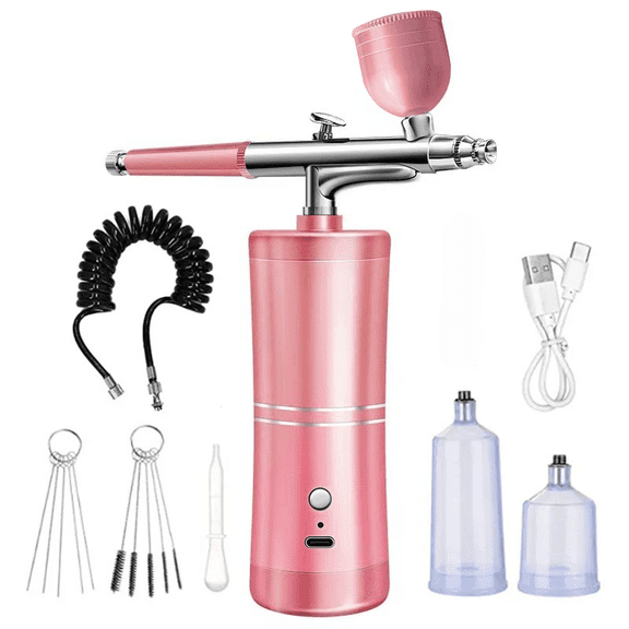0.3mm Airbrush Set with Compressor, Portable Spray Gun for Nail Art Model Cake
