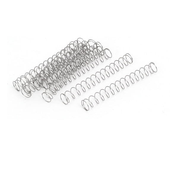 0.3mmx6mmx40mm 304 Stainless Steel Compression Springs Silver Tone 10pcs