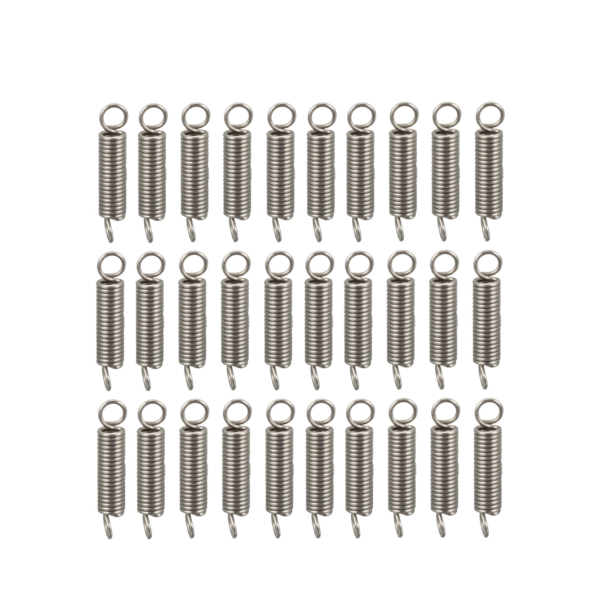 0.3x2x10mm Stainless Steel Small Dual Hook Tension Spring, 100pcs ...
