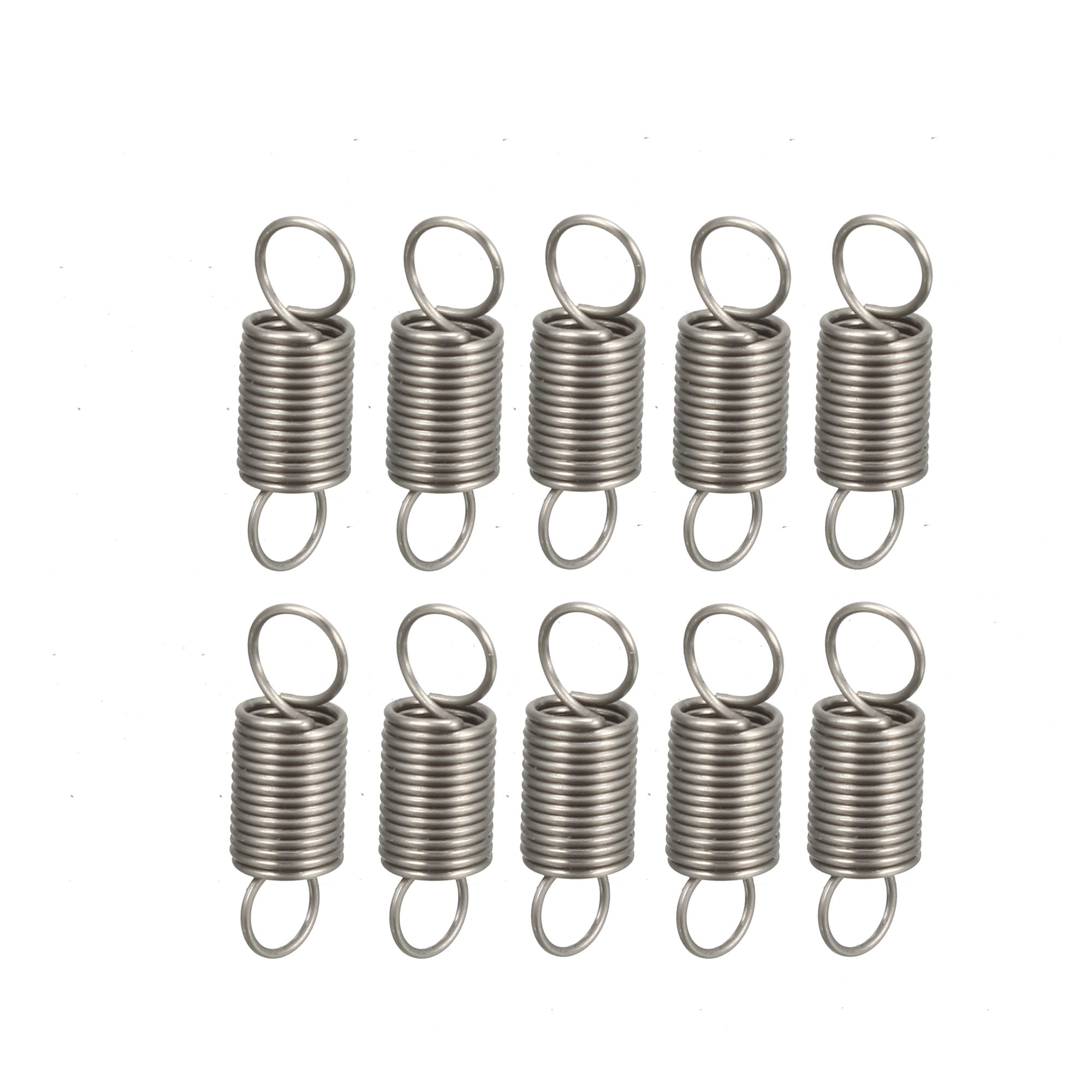 0.3x3x10mm Stainless Steel Small Dual Hook Tension Spring, 10pcs ...