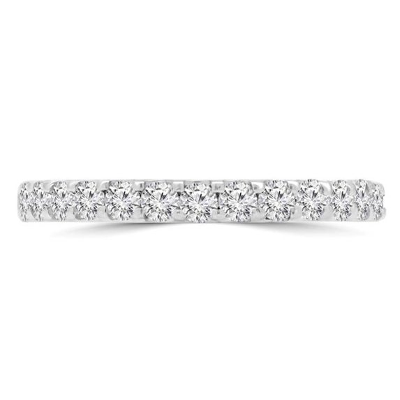0.4 CTW Round Diamond Semi-Eternity Wedding Band Ring in 14K White Gold - Size 8.75
