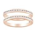 thumbnail image 1 of AFFY (0.4 Cttw) Round White Diamond Ring Guard Enhancer In 14K Solid Rose Gold, 1 of 1
