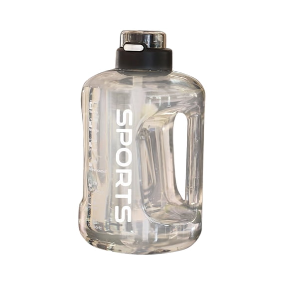 0.4 Gallon Water Bottle with Straw and Chug Lid 54 Oz Sports Black Color One Size Large Water Bottle with Time Marker Handle