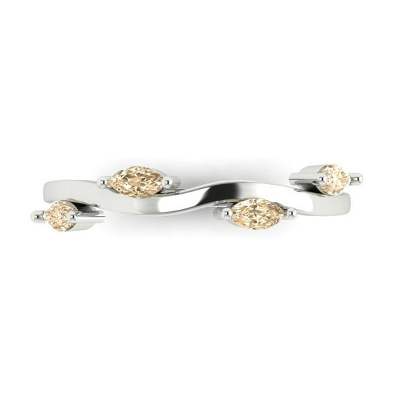 0.4 ctw Wedding Band for Women - 14K White Gold Natural Morganite Stackable Eternity Ring