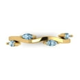 thumbnail image 1 of 0.4 ctw Wedding Band for Women - 14K Yellow Gold Simulated Blue Sapphire Stackable Eternity Ring, 1 of 6