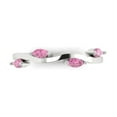 thumbnail image 1 of 0.4 ctw Wedding Band for Women - 18K White Gold Simulated Pink Diamond Stackable Eternity Ring, 1 of 6