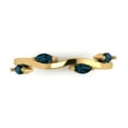 thumbnail image 1 of 0.4 ctw Wedding Band for Women - 18K Yellow Gold Natural London Blue Topaz Stackable Eternity Ring, 1 of 6