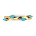 thumbnail image 1 of 0.4 ctw Wedding Band for Women - 18K Yellow Gold Simulated Turquoise Stackable Eternity Ring, 1 of 6