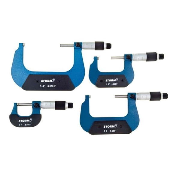 0-4 in. Conventional Micrometer Set - 0.0001 in. Graduations - 4 Piece