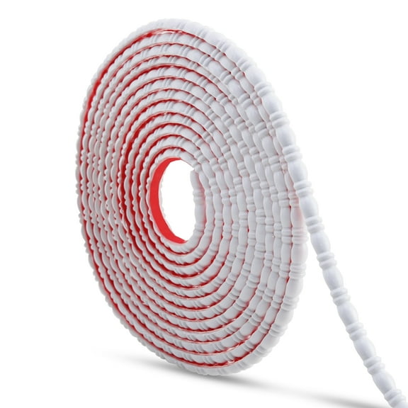 0.4" x 196.8"Peel and Stick Bead and Reel Trim - Easy to Paint, Flexible DIY Craft Molding for Mirror Frame, Backsplash, Wall, Door, Cabinet, Dresser, Shelf