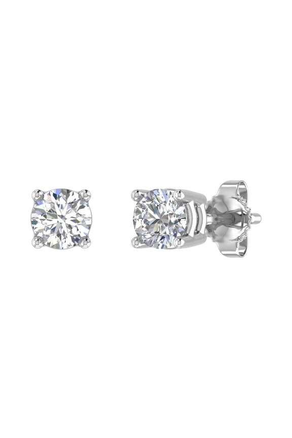 0.40 Carat 4-Prong Diamond Stud Earrings in 14K White Gold