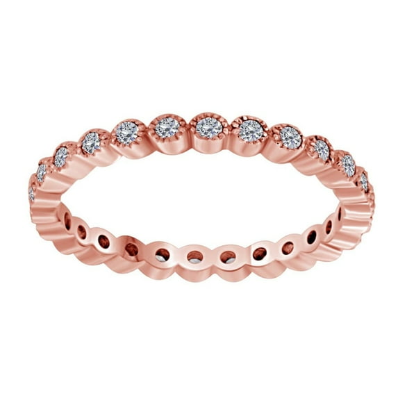 0.40 Carat Diamond Stackable Eternity Band In 14K Rose Gold