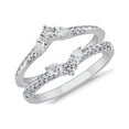 thumbnail image 1 of 0.40 Carat Excellent Round Cut Natural Diamond Unique Eternity Band for Engagement Solid 14K White Gold Size 8.5, 1 of 7