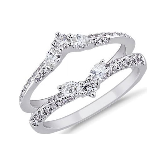 0.40 Carat Excellent Round Cut Real Diamond New Design Eternity Band for Wedding Solid 18K White Gold Size 11