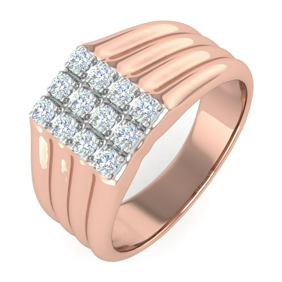 0.40 Carat Men's Diamond Wedding Band Ring in 14K Rose Gold (Ring Size 12.75) (SI1-SI2 Clarity)