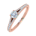 thumbnail image 1 of 0.40 Carat Prong Set Solitaire Diamond Engagement Ring Band in 14K Rose Gold (Ring Size 4), 1 of 5