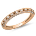 thumbnail image 1 of 0.40 Carat (ctw) 10K Rose Gold Round Cut Champagne & White Diamond Ladies Anniversary Wedding Band Stackable Ring, 1 of 1