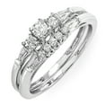 thumbnail image 1 of 0.40 Carat (ctw) 10k White Gold Round & Baguette Cut Diamond Ladies Bridal Ring Engagement Set, 1 of 4