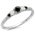 thumbnail image 1 of 0.40 Carat (ctw) 18K White Gold Round Cut Black & White Diamond Ladies Bridal 5 Stone Engagement Ring, 1 of 1