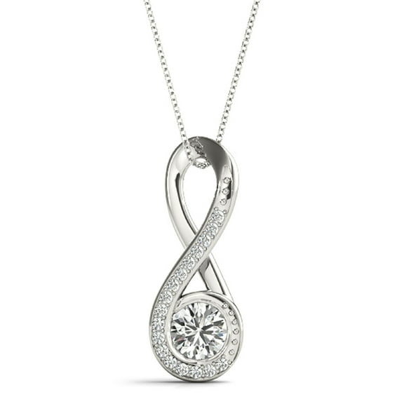 0.40 Ct FG/VVS1 Lab-Grown Diamond Infinity Necklace Pendant in 14K White And Rose Gold