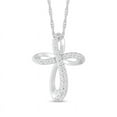 thumbnail image 1 of 0.40 Ct Round Cut Genuine Diamond Beautiful Loop Cross Necklace for Women Solid 18K White Gold With 18 inches chain, 1 of 3