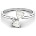thumbnail image 1 of 0.40 Cts Trillion Pearl Gemstone Double Stone Bypass 925 Sterling Silver Promise Engagement Wrap Valentines Day Gifts Ring for Women, 1 of 3