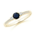 thumbnail image 1 of 0.40 Ctw Blue Sapphire 925 Sterling Silver Yellow Plated Solitaire Accents Ring, 1 of 4