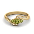 thumbnail image 1 of 0.40 Ctw Round Peridot 925 Sterling Silver Gold Vermeil Three Stone Mother's Day Gift Ring, 1 of 3