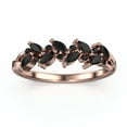 thumbnail image 1 of 0.40ct Alternating Marquise And Round Black Diamond Moissanite 18K Rose Gold Over Silver Wedding Band, 1 of 4