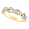 thumbnail image 1 of AFFY 0.41 Carat (Ctw) Round White Natural Diamond Two Tone Infinity Wedding Band Ring In 14k Yellow Gold Ring Size-14, 1 of 1