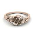 thumbnail image 1 of 0.41 Ctw Marquise Smoky Quartz 925 Sterling Silver Rose Vermeil Three Stone Women Mother's Day Gift Ring, 1 of 3