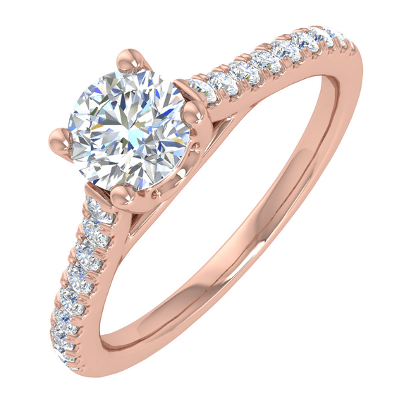 0.42 Carat Solitaire Diamond Engagement Ring in 14K Rose Gold (Ring Size 7.5)