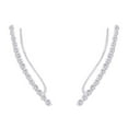 thumbnail image 1 of AFFY 0.42 Cttw Round Cut White Natural Diamond Ear Climbers Earrings In 18K Solid White Gold, 1 of 1