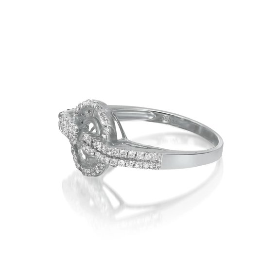 0.42Cttw Prong Set Round Cut Diamond Ladies Ring 14K White Gold Size 7.5