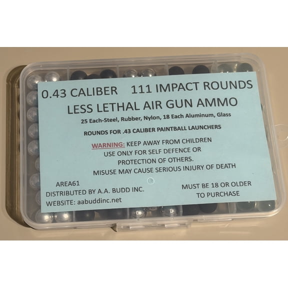 0.43 CALIBER 111 IMPACT ROUNDS LESS LETHAL AIR GUN /Slingshot AMMO