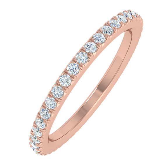 0.43 Carat Prong Set Diamond Ladies Eternity Ring in 14K Rose Gold (Ring Size 4.5) (I1-I2 Clarity)