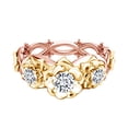 thumbnail image 1 of AFFY 0.43 Carat Round Shape Natural Diamond Flower Two-Tone Engagement Ring 14k Solid Rose Gold Ring Size-9.5, 1 of 2