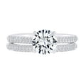 thumbnail image 1 of AFFY 0.43 Carat Round Shape White Natural Diamond Semi Mount Wedding Band Ring Set 18k Solid White Gold Ring Size-8, 1 of 1